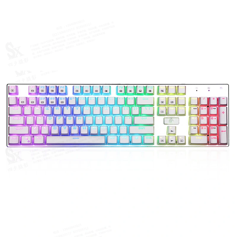 Teclado mecánico para juegos RGB de 104 teclas con cable USB