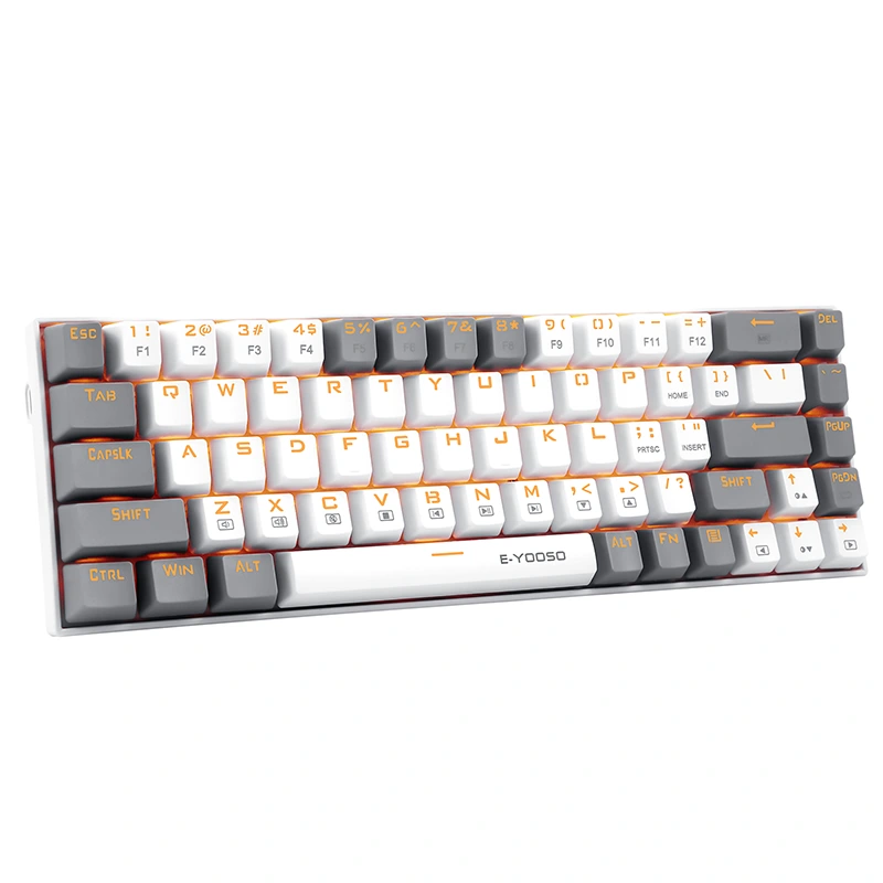 Teclado retroiluminado LED con cable para juegos mecánicos de 68 teclas