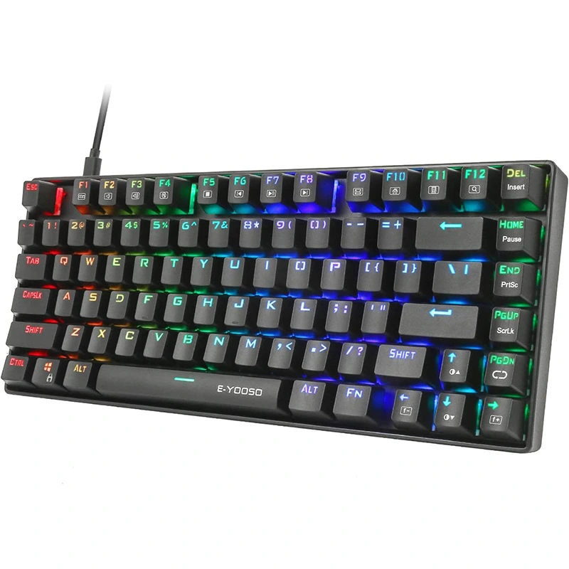 Resistente de agua del teclado mecánico del juego del RGB de 81 llaves