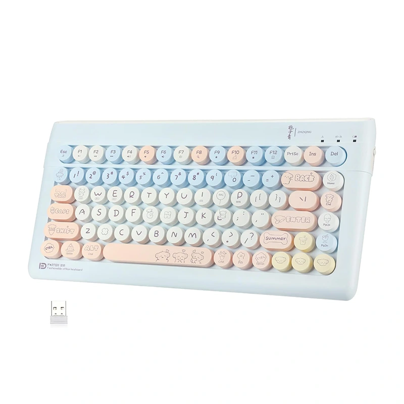 Teclados inalámbricos de 84 teclas Bluetooth y máquina de escribir de 2,4 GHz