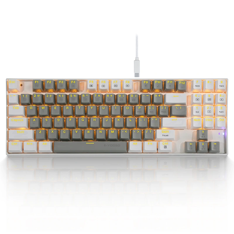 Teclado mecánico para juegos con cable LED de 89 teclas