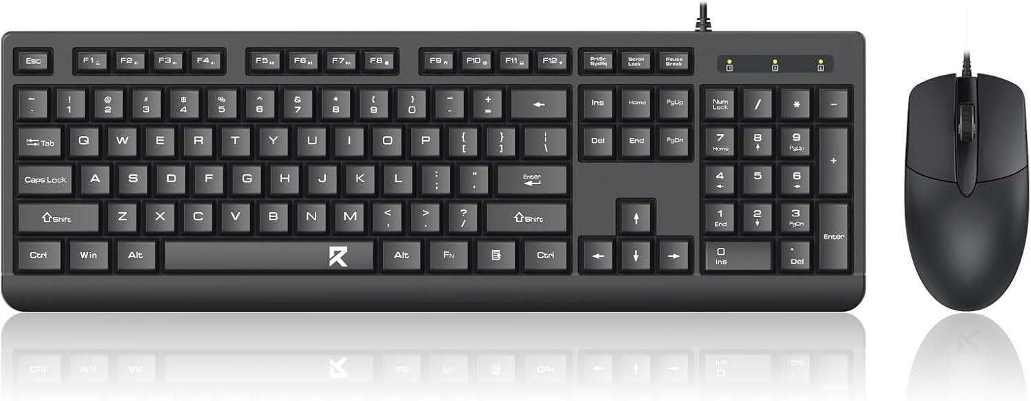 Combo de teclado y mouse con cable BC7543 negro
