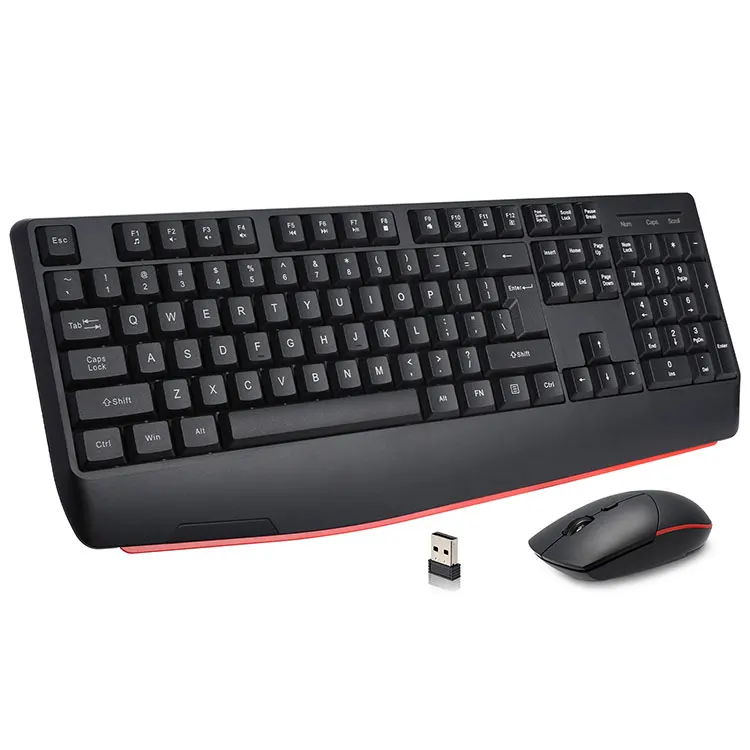 Combo de teclado y mouse inalámbricos 2.4G de tamaño completo