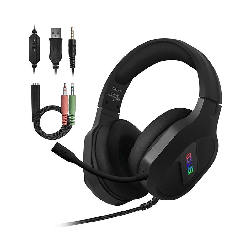 Auriculares para juegos con cable de 3,5 mm RGB ajustables