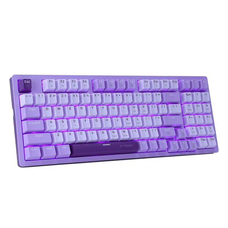 Teclado mecánico para juegos LED con cable de 94 teclas