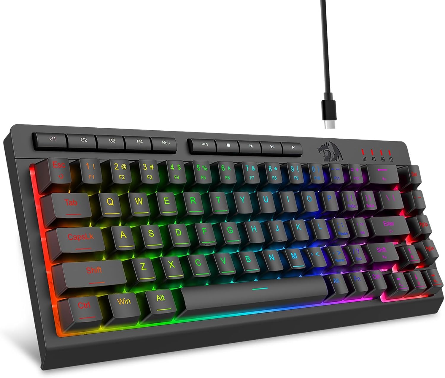 Teclado retroiluminado RGB para juegos con cable K519 negro