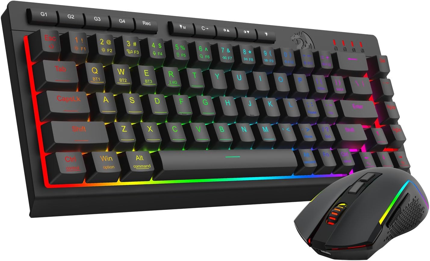 Combo de teclado y mouse inalámbricos para juegos S157 en negro