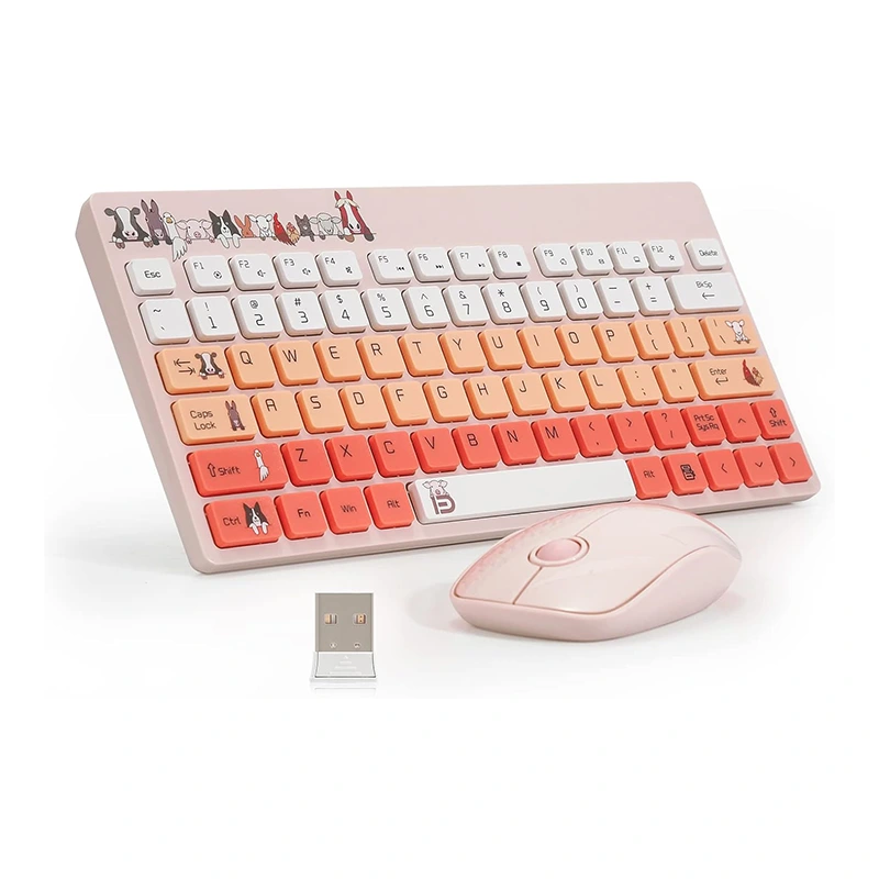 Combo de teclado y mouse inalámbricos 2.4G USB compacto portátil